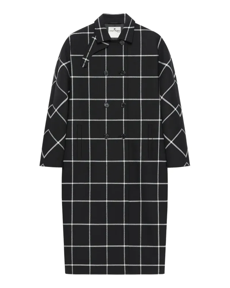 Courrèges Karierte Cabanjacke - Schwarz Schwarz