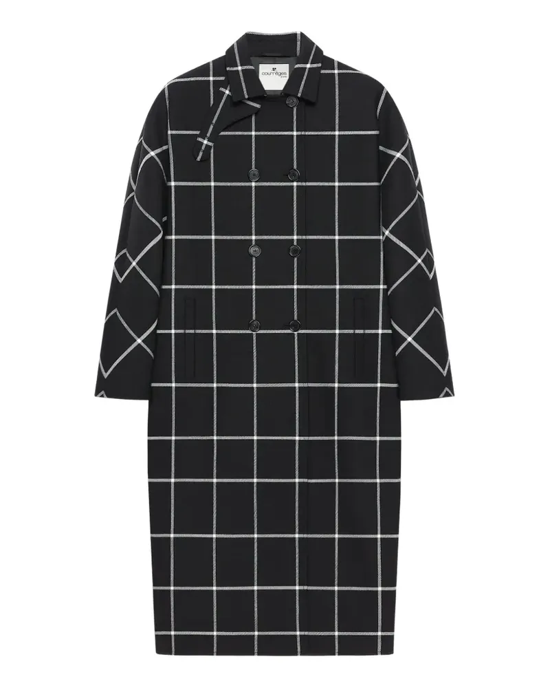 Courrèges Karierte Cabanjacke - Schwarz Schwarz