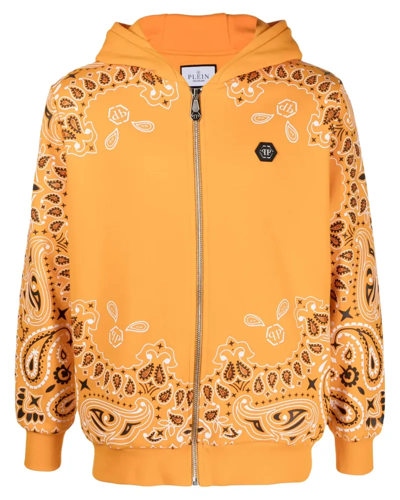 Philipp Plein Kapuzenjacke mit Bandana-Print - Orange Orange
