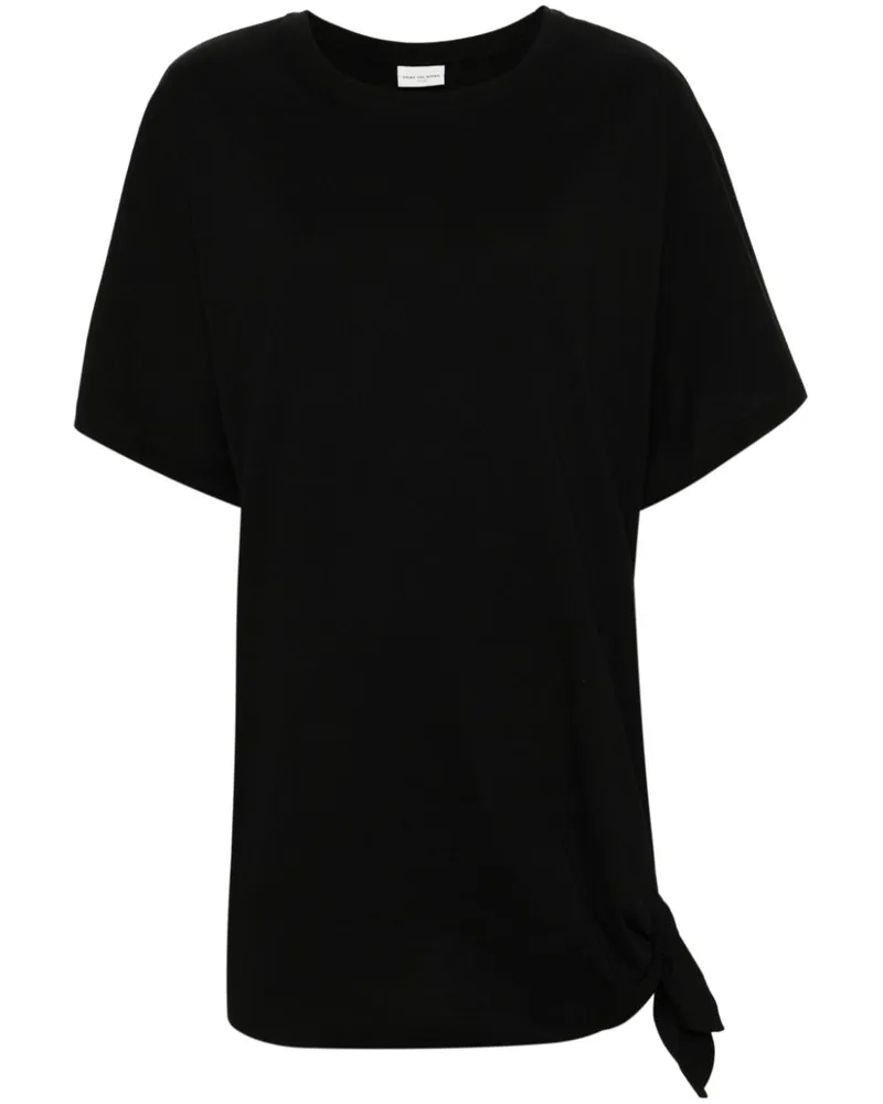 Dries van Noten T-Shirt mit Knotendetail Schwarz