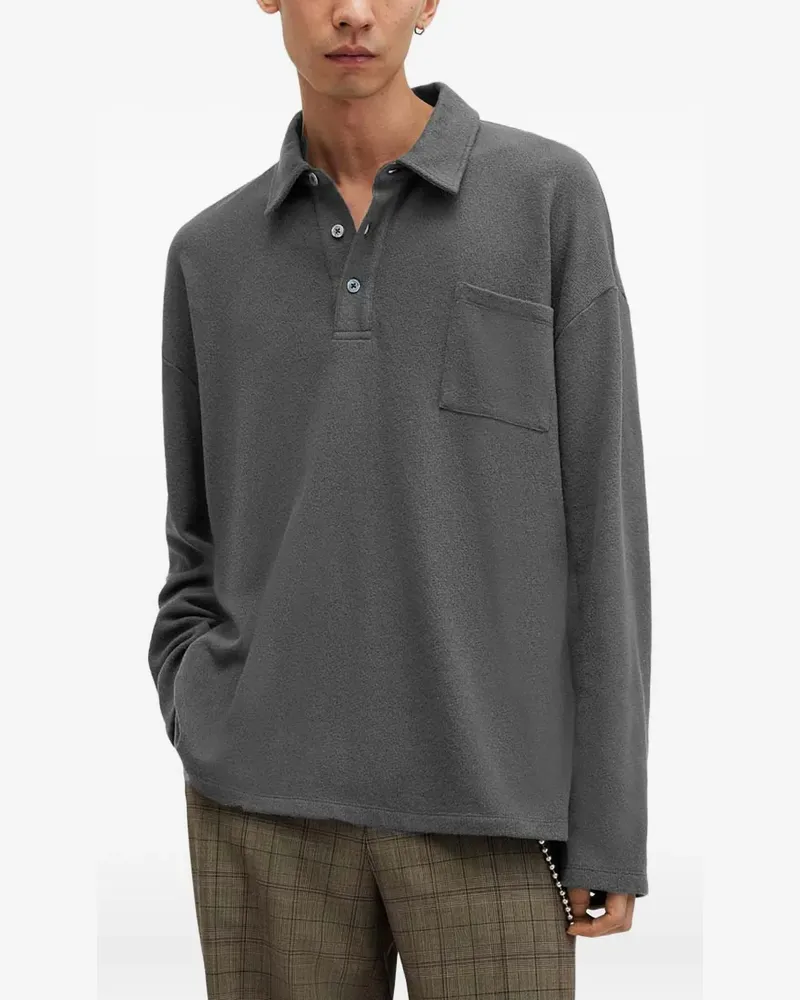 AllSaints Eris long-sleeve polo shirt - Grau Grau