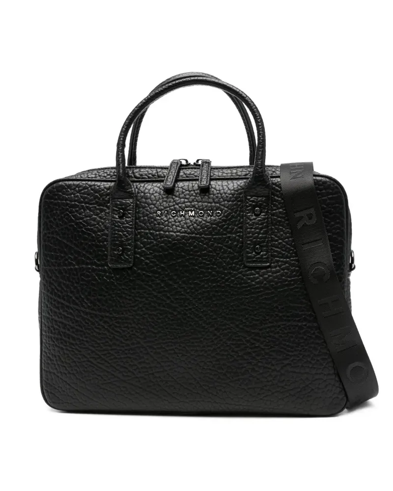 John Richmond leather laptop bag - Schwarz Schwarz