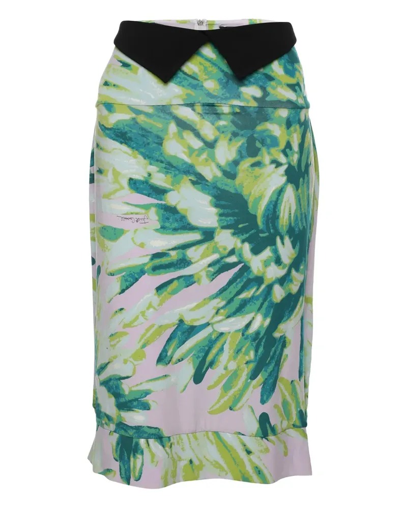 Just Cavalli Rock mit Blumen-Print - Grün Grün