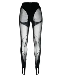 Thierry Mugler x Wolford Leggings mit Steg Schwarz