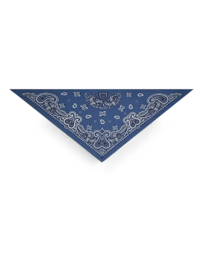 Ferragamo Arabesque print triangle scarf - Blau Blau