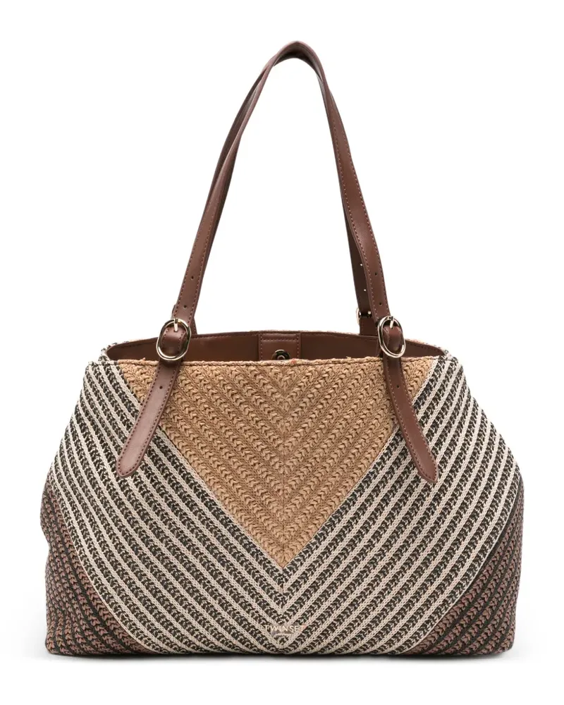 Twin-Set chevron tote bag - Nude Nude