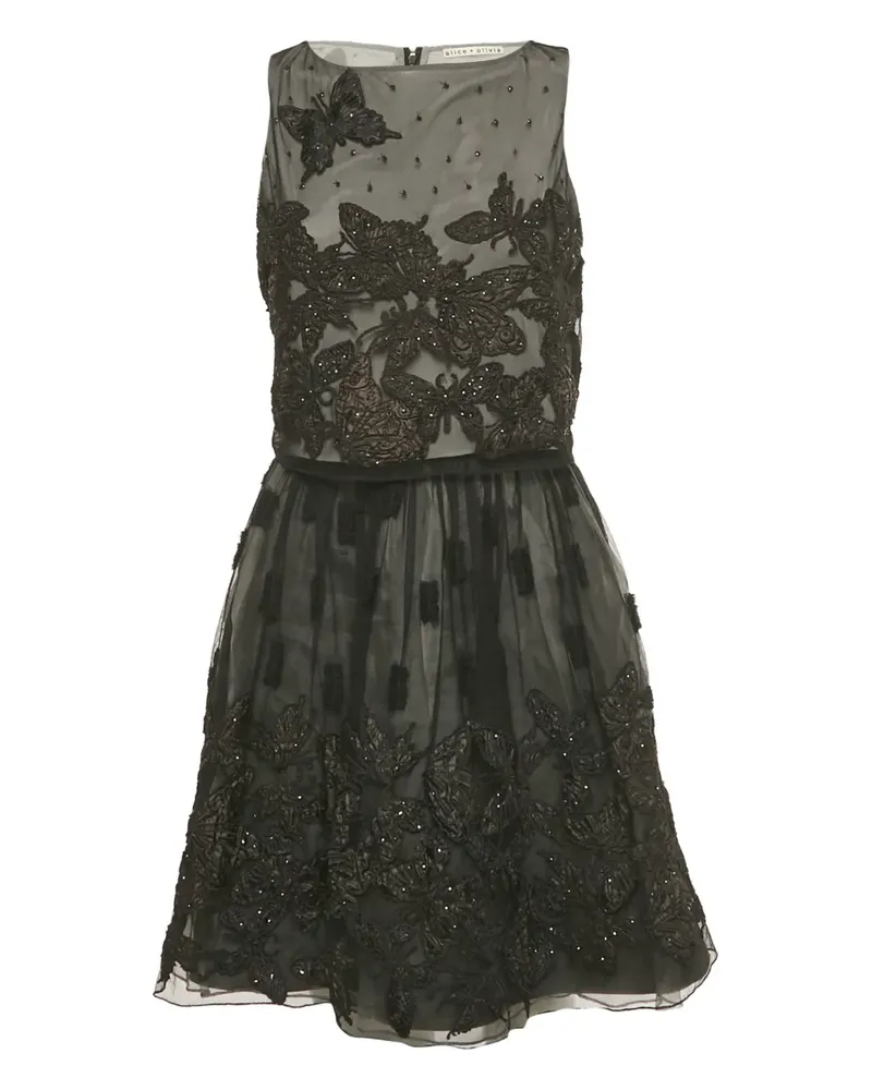 Alice + Olivia mesh embroidered skirt suit - Schwarz Schwarz