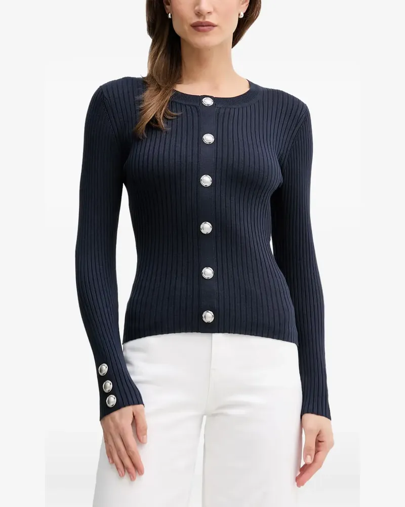 MARC AUREL ribbed-knit cardigan - Blau Blau