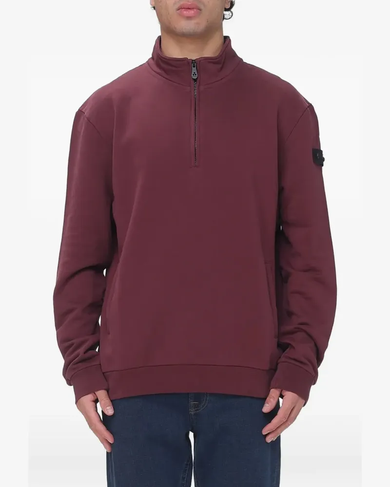 Peuterey quarter-zip logo-patch sweater - Rot Rot
