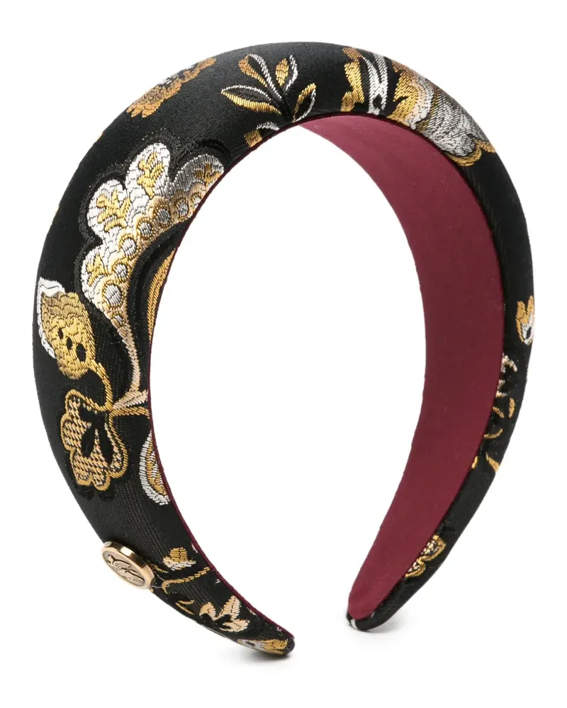Etro Wattierter Haarreif aus Blumen-Jacquard - Schwarz Schwarz