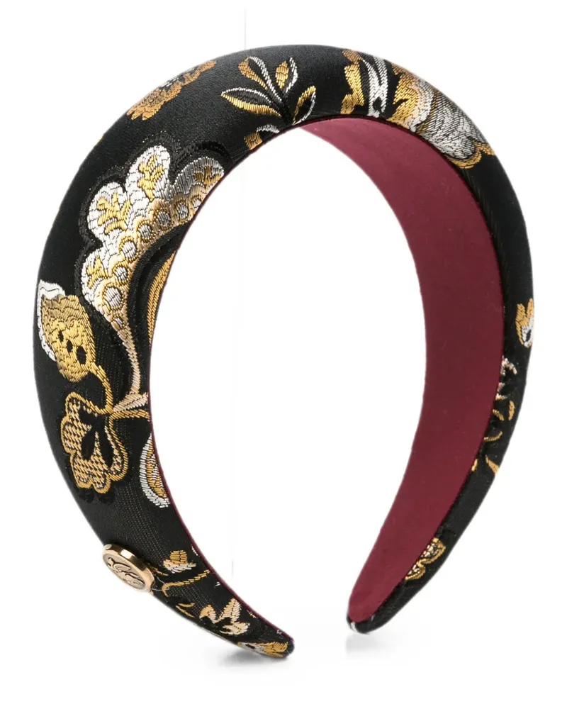 Etro floral-jacquard padded headband - Schwarz Schwarz