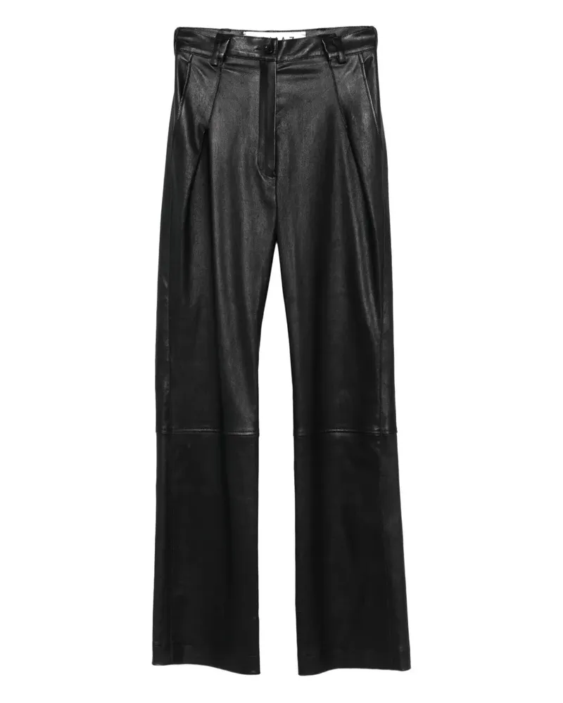 ALMAZ Lederhose mit Falten - Schwarz Schwarz
