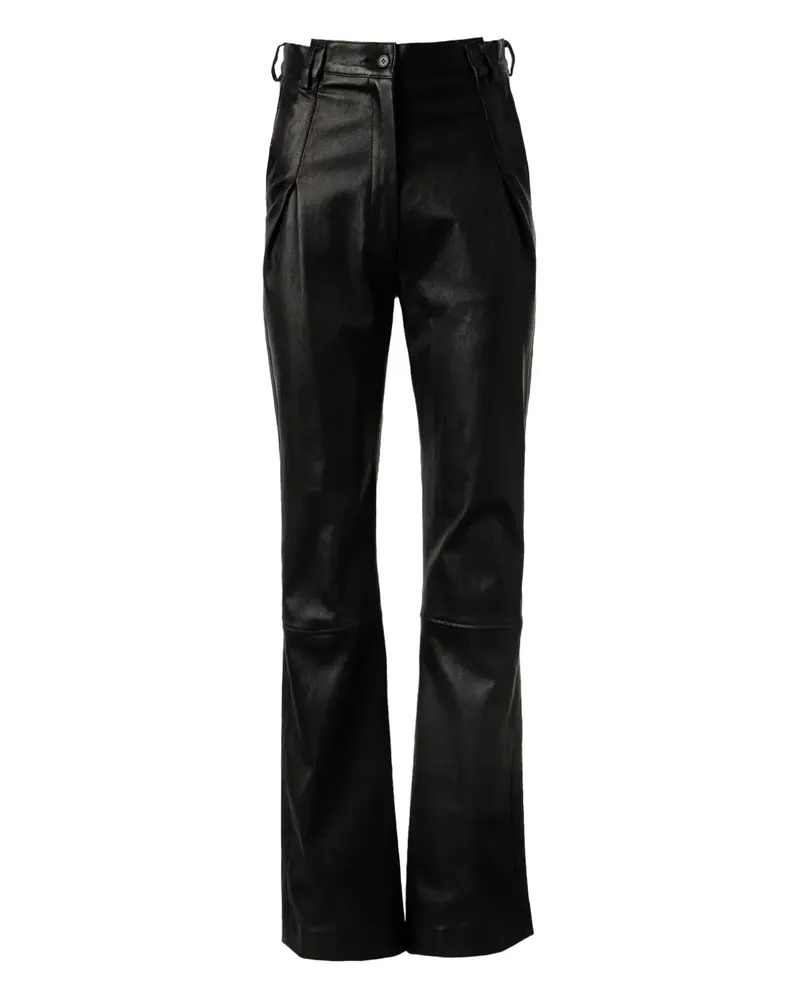 ALMAZ Lederhose mit Falten - Schwarz Schwarz
