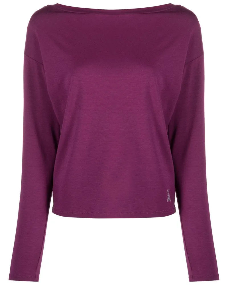 Patrizia Pepe Sweatshirt mit Strass-Logo - Violett Violett
