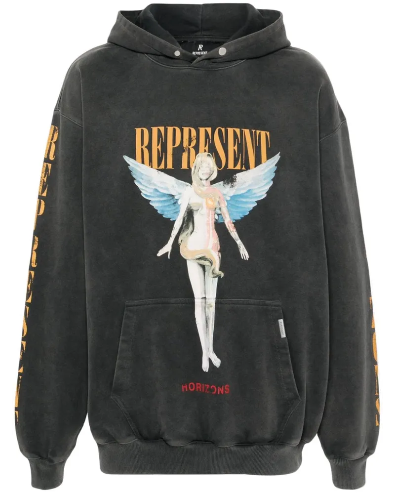 REPRESENT Reborn Hoodie mit grafischem Print Grau