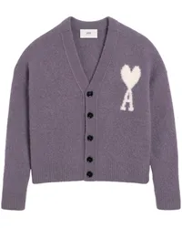 AMI Paris Ami de Coeur Cardigan Violett