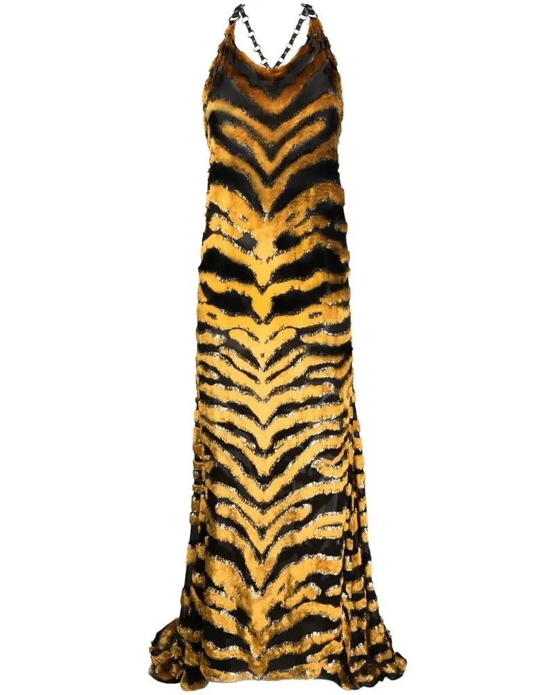 Roberto Cavalli Transparentes Kleid - Gold Gold