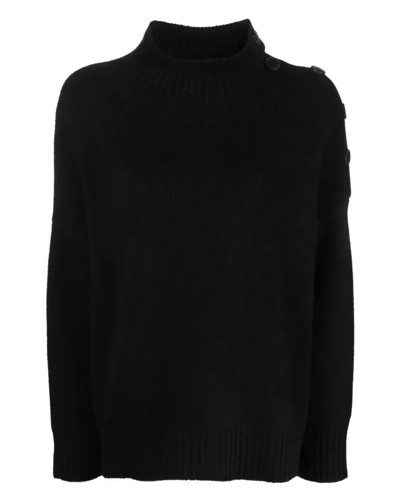 Yves Salomon button turtleneck sweater - Schwarz Schwarz