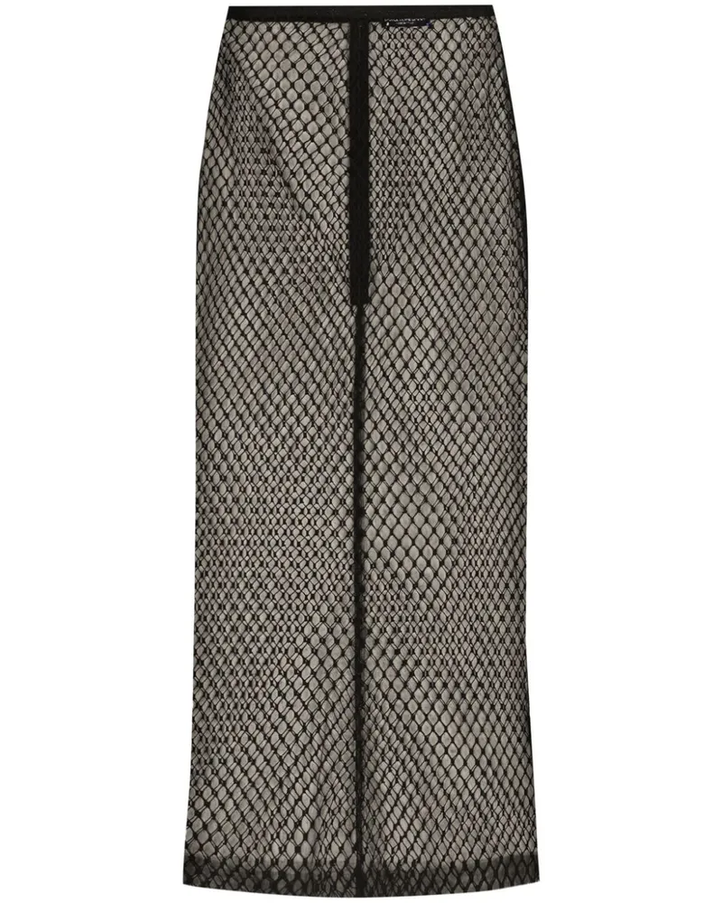 Dolce & Gabbana Rock mit Netzeinsatz - Schwarz Schwarz