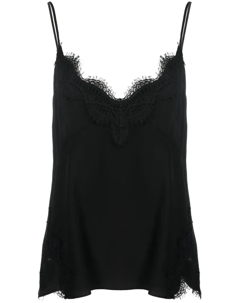 Dorothee Schumacher Seidentop mit Wellensaum - Schwarz Schwarz