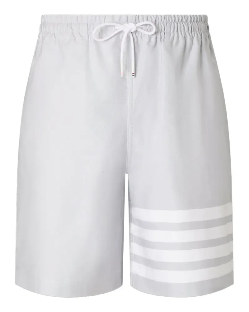 Thom Browne Oxford Bar Rugby-Shorts - Grau Grau