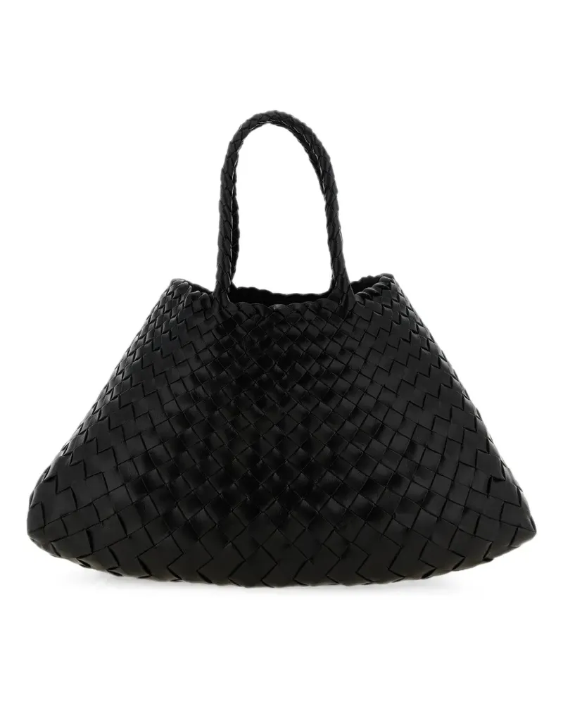Dragon Diffusion small Santa Croce hand-woven leather tote bag - Schwarz Schwarz