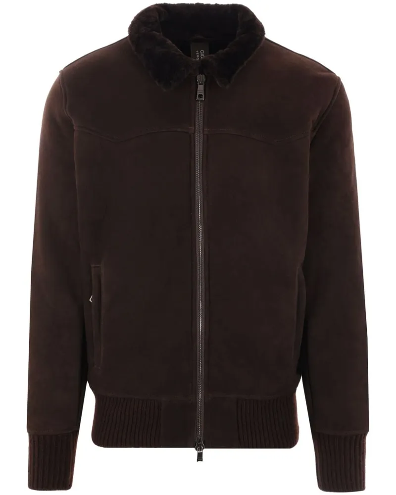 Giorgio Brato Jacke aus Faux Shearling - Braun Braun