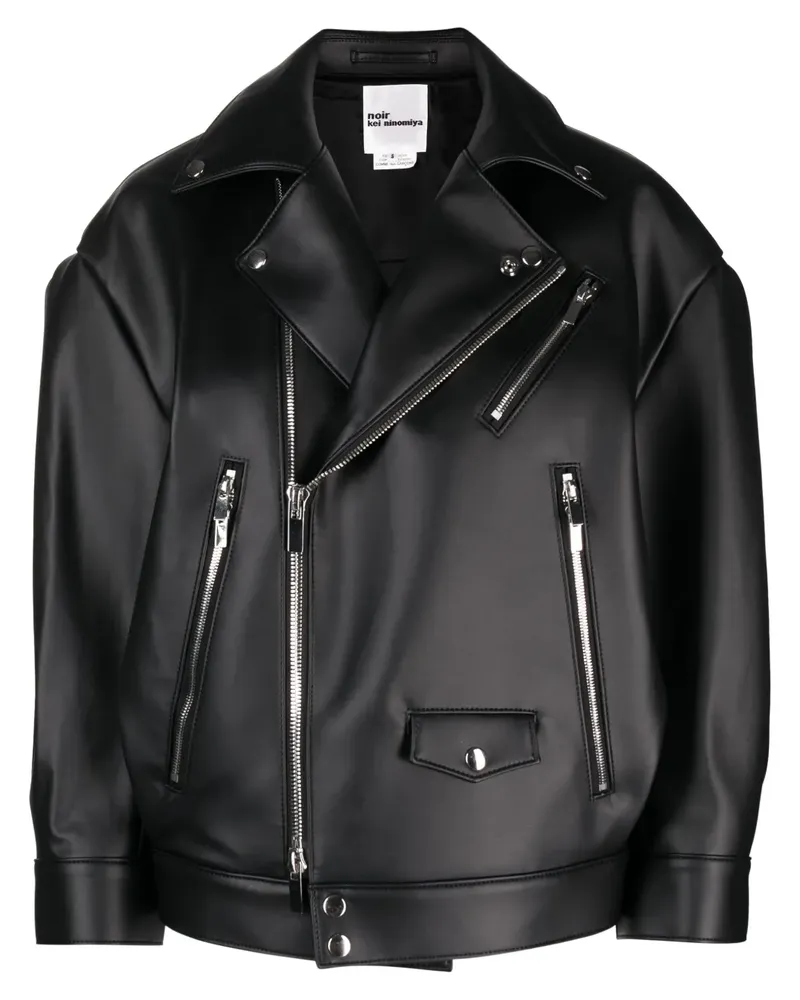 Noir Kei Ninomiya Bikerjacke aus Faux-Leder - Schwarz Schwarz