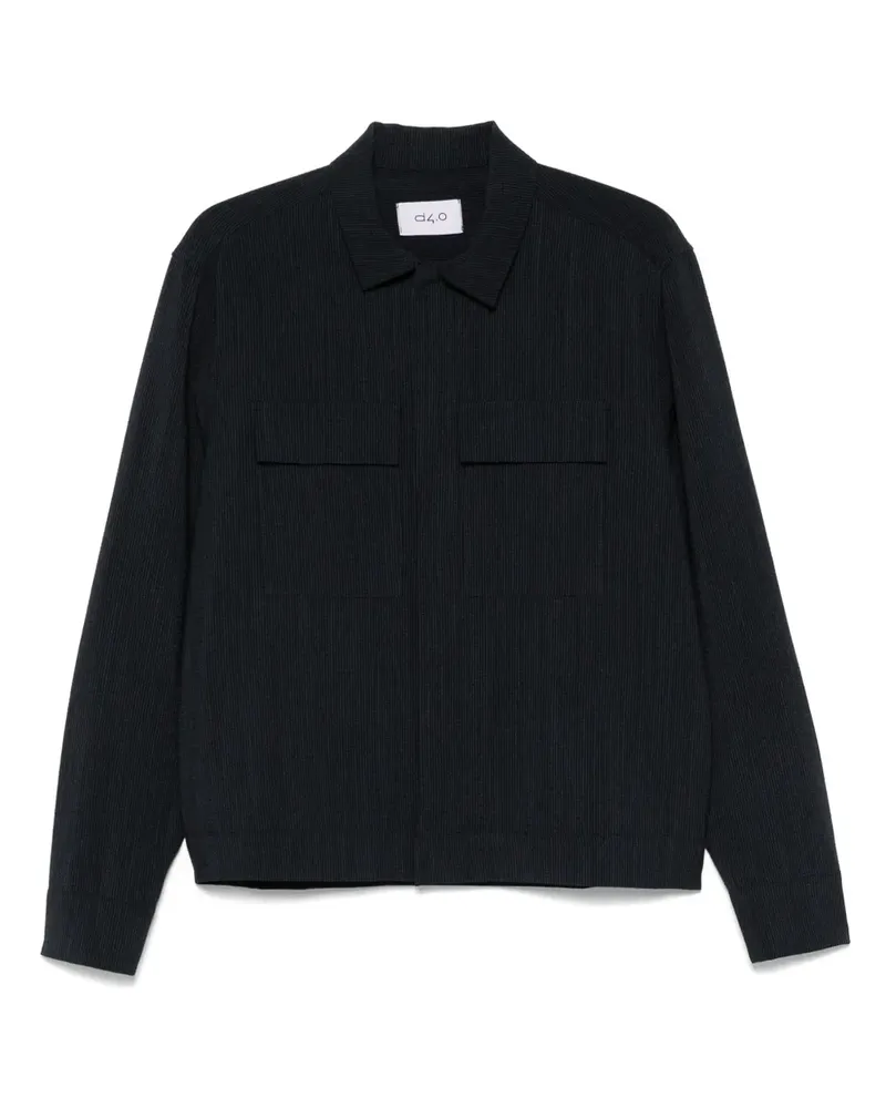 D4.0 Hemdjacke aus Seersucker - Blau Blau