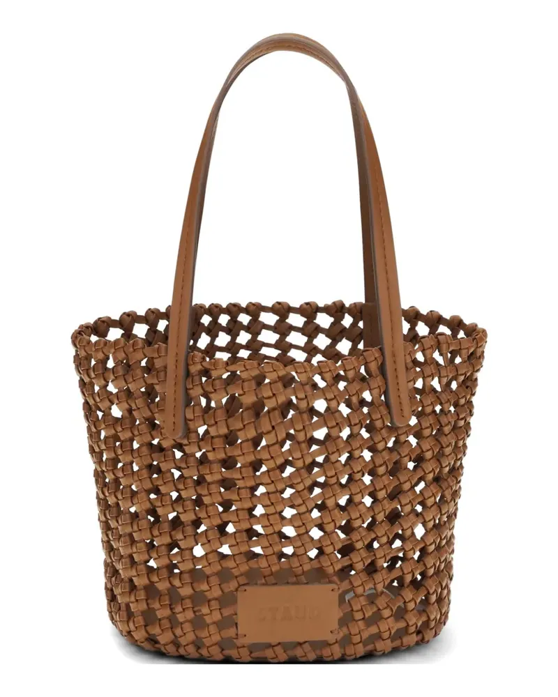 STAUD Caro woven bucket bag - Braun Braun