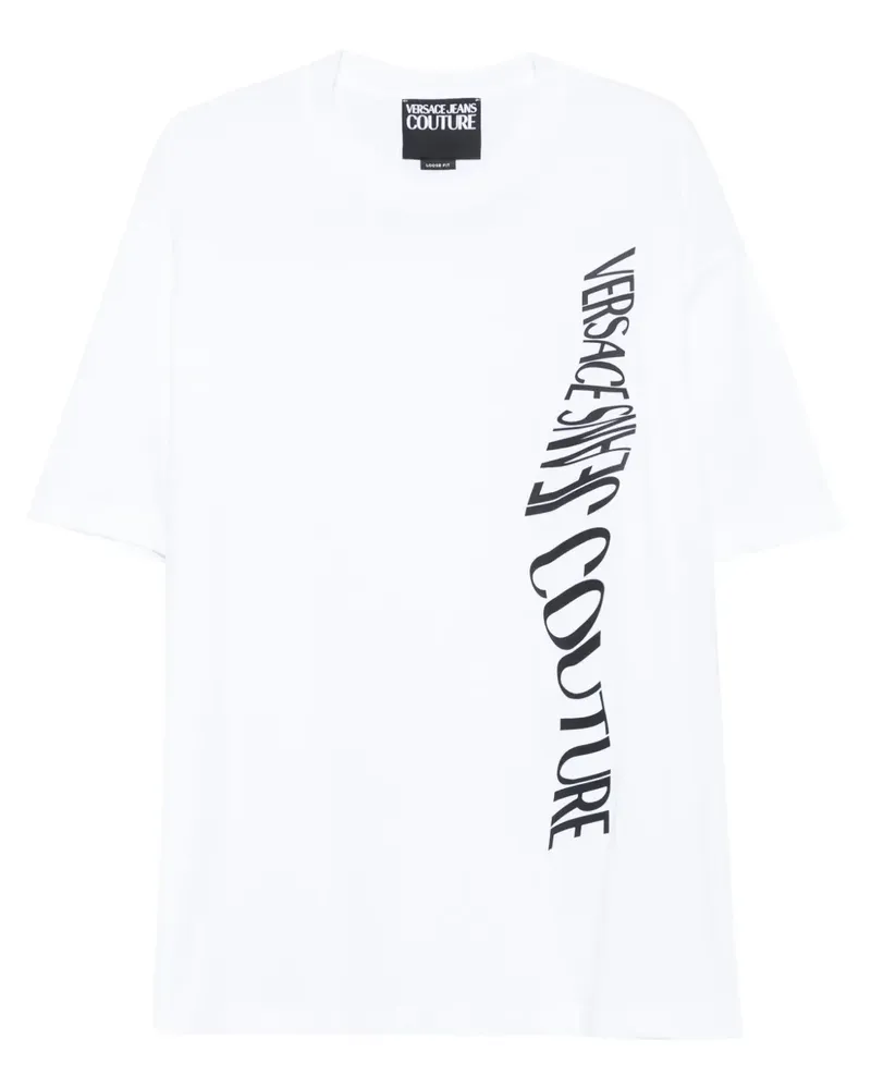 Versace Jeans vertical-logo T-shirt - Weiß Weiß