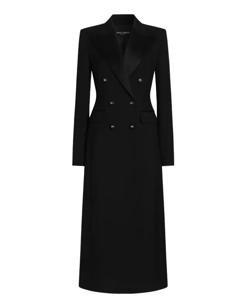 Dolce & Gabbana Doppelreihiger Mantel aus Woll-Gabardine - Schwarz Schwarz