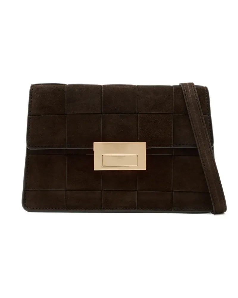 Loeffler Randall Delphine woven leather clutch bag - Braun Braun