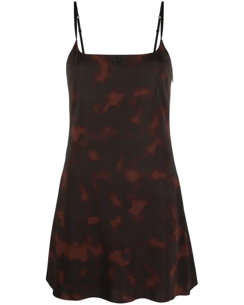 Courrèges Minikleid in Schildpattoptik - Braun Braun