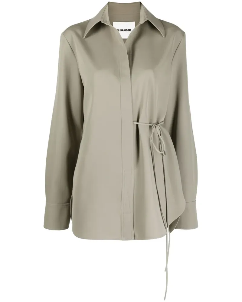 Jil Sander Hemd mit Schleifenverschluss - Grün Grün