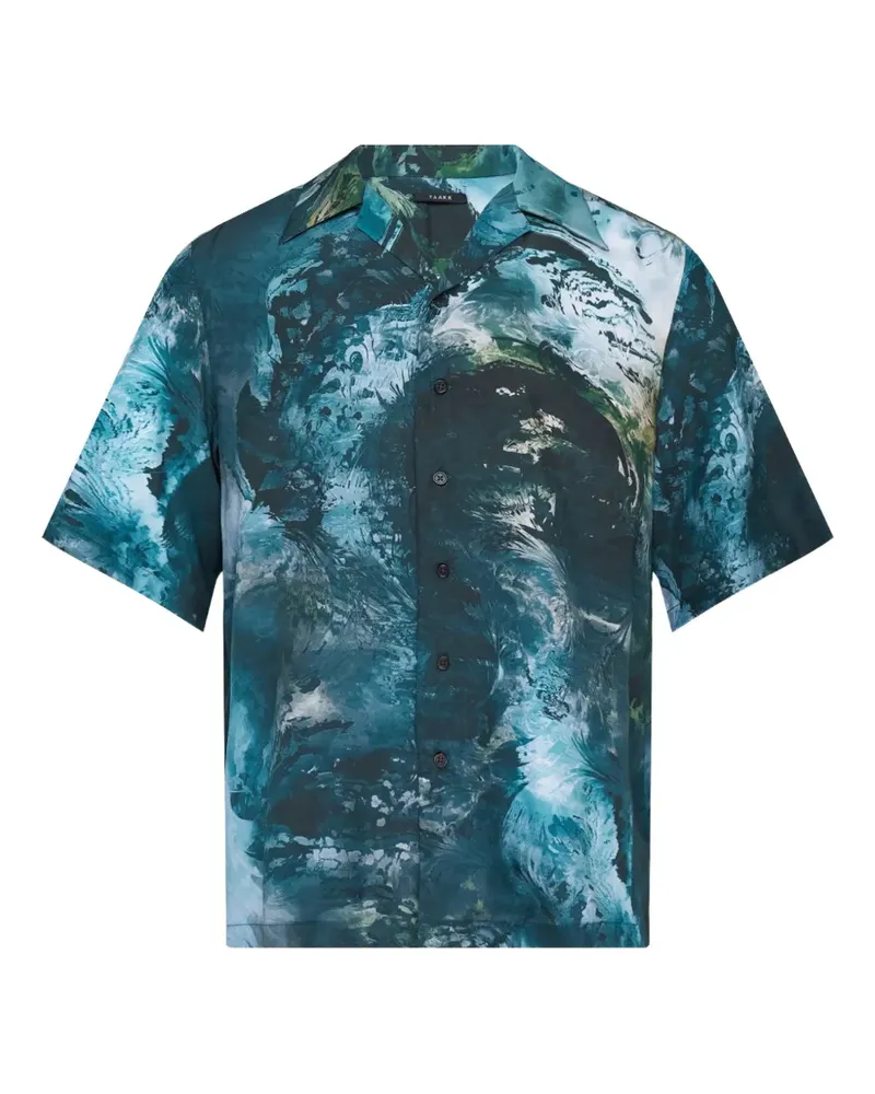 TAAKK printed silk shirt - Blau Blau
