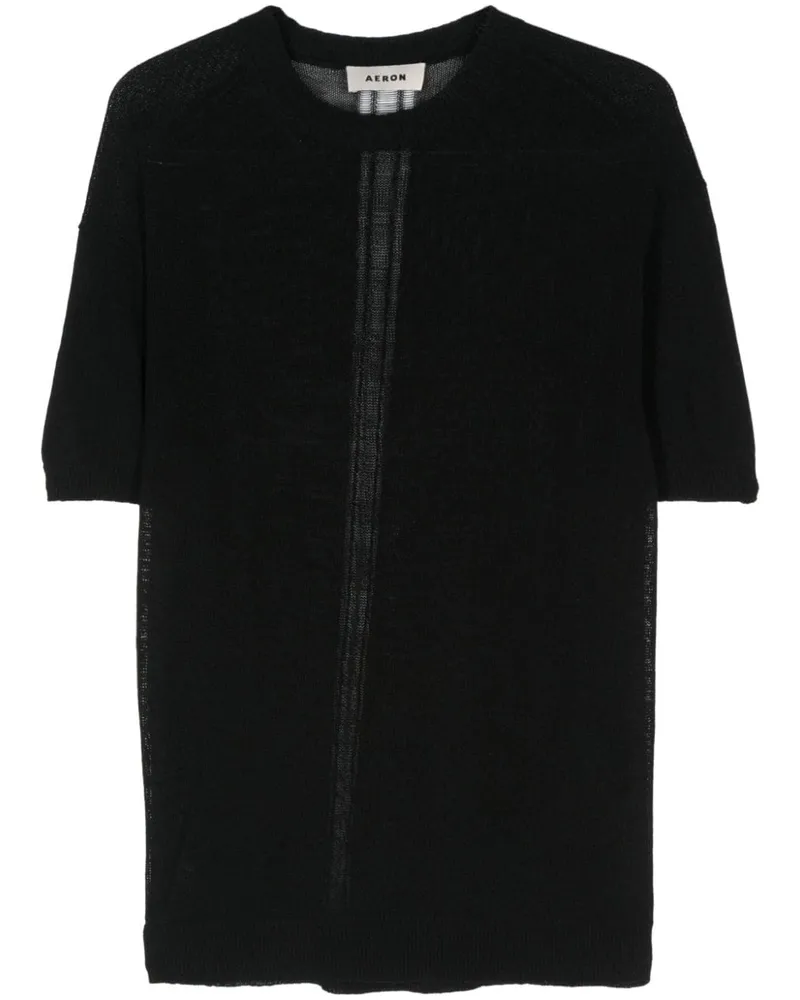 AERON Semi-transparentes Plinius T-Shirt - Schwarz Schwarz
