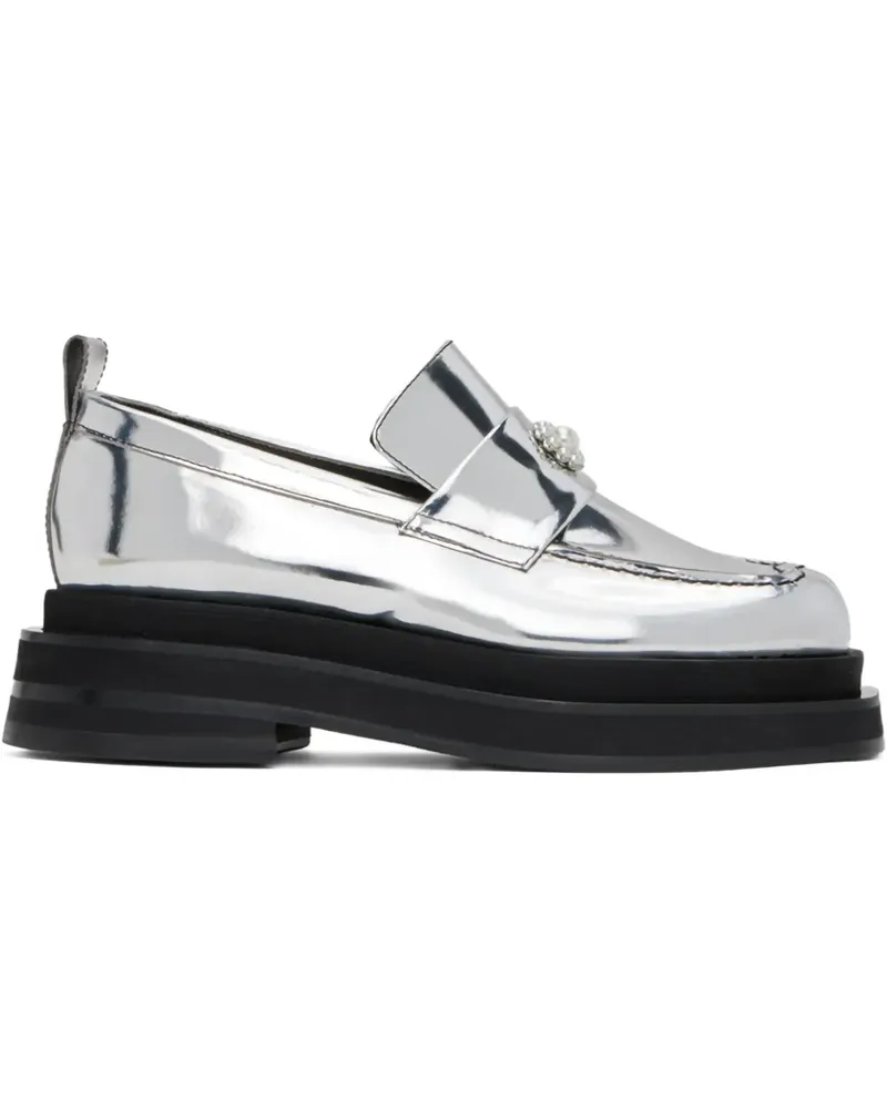 Simone Rocha Plateau-Loafer mit Herzkappe Silber