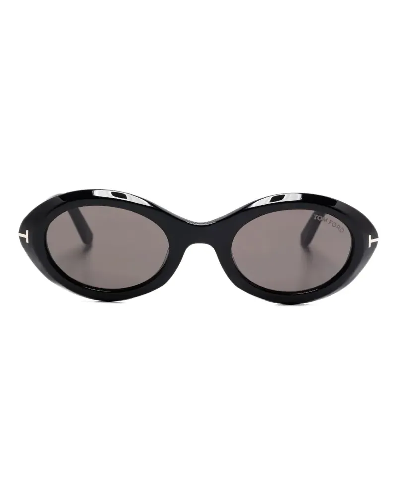 Tom Ford Sonnenbrille mit rundem Gestell - Schwarz Schwarz