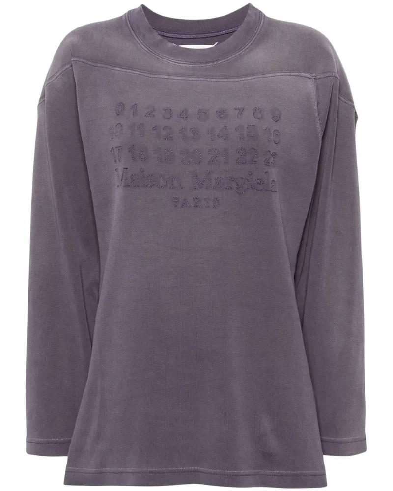 Maison Margiela T-Shirt mit Nummern-Logo Violett