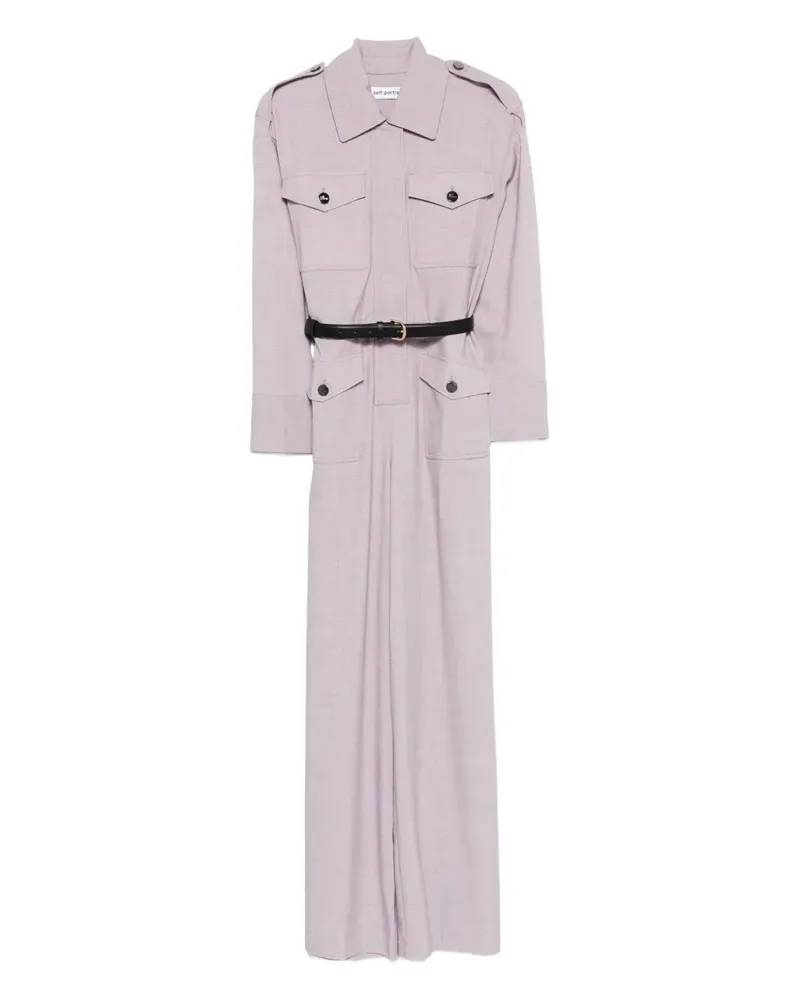 Self-Portrait Twill-Jumpsuit mit Gürtel - Violett Violett
