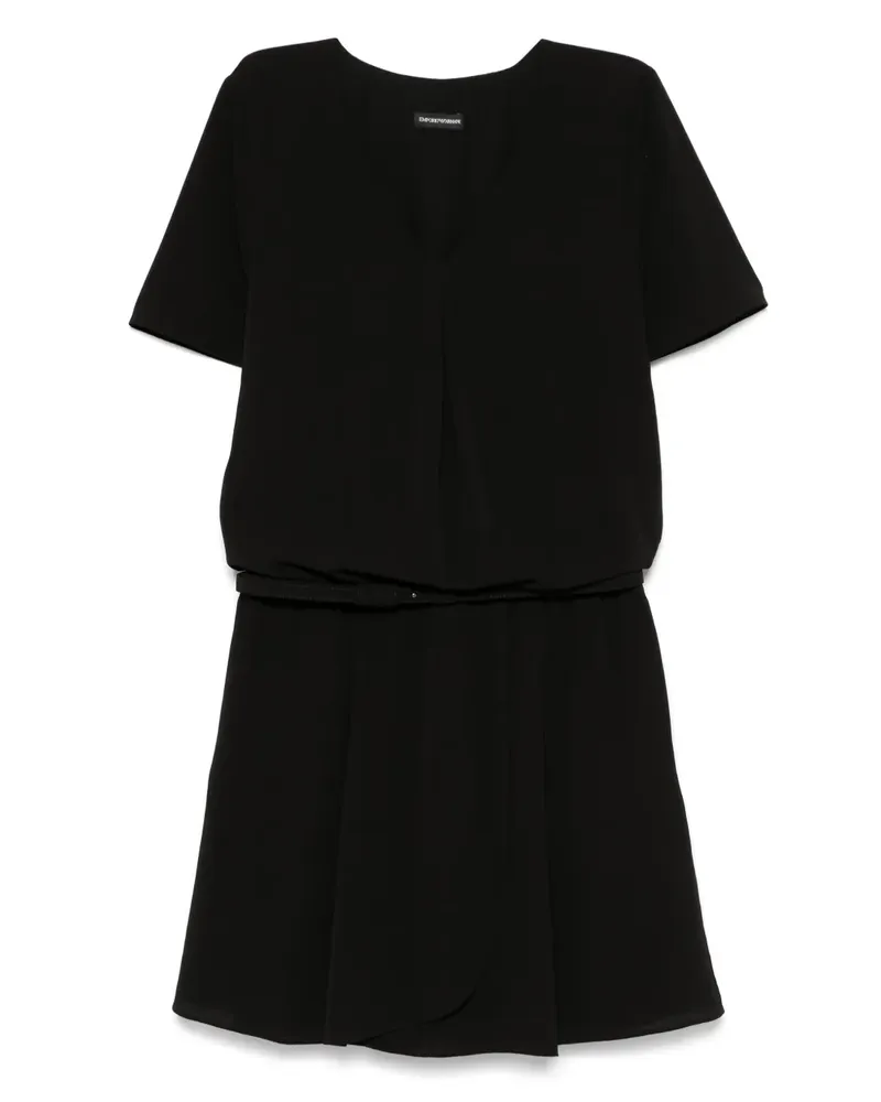 Emporio Armani Kleid mit V-Ausschnitt - Schwarz Schwarz