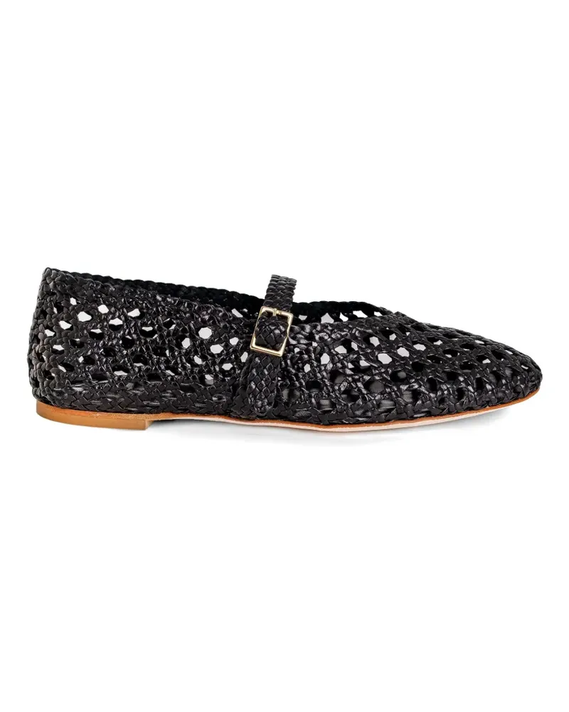 Fabio Rusconi Francy woven buckle-fastening ballet flats - Schwarz Schwarz