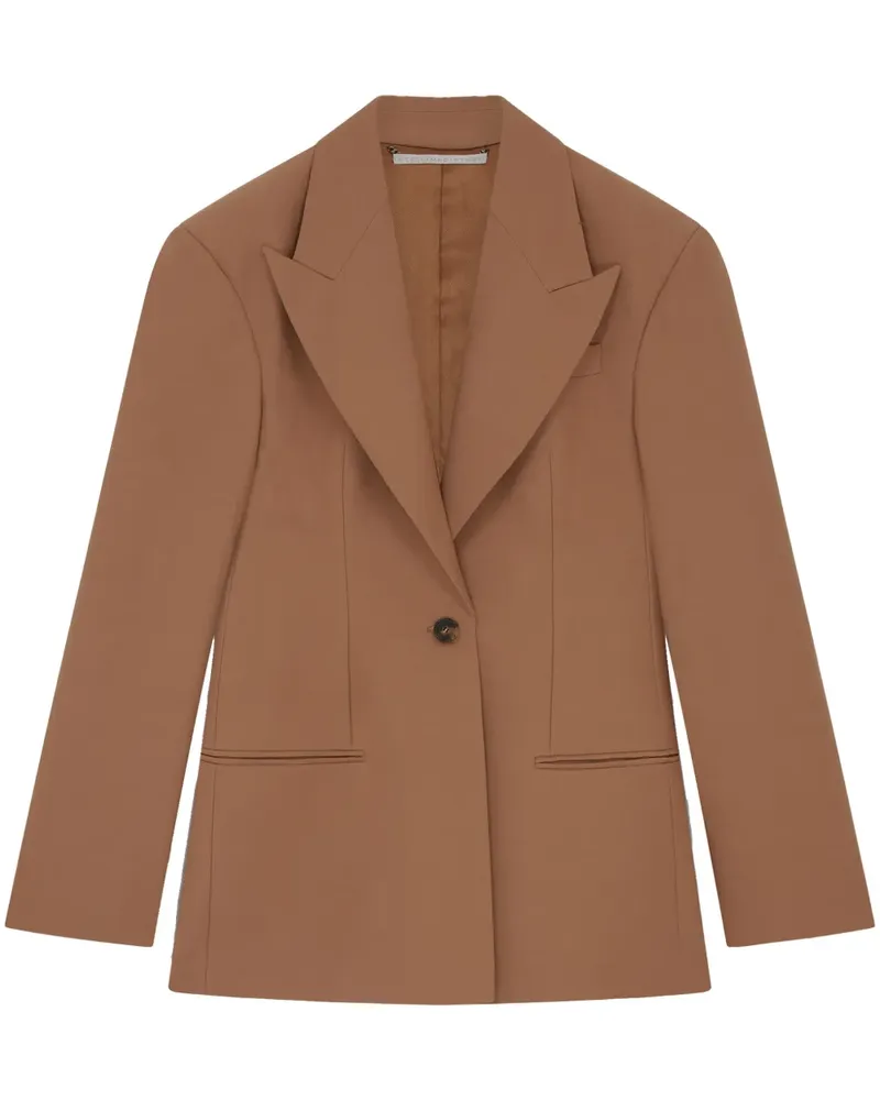 Stella McCartney Einreihiger Blazer aus geformter Wolle - Braun Braun