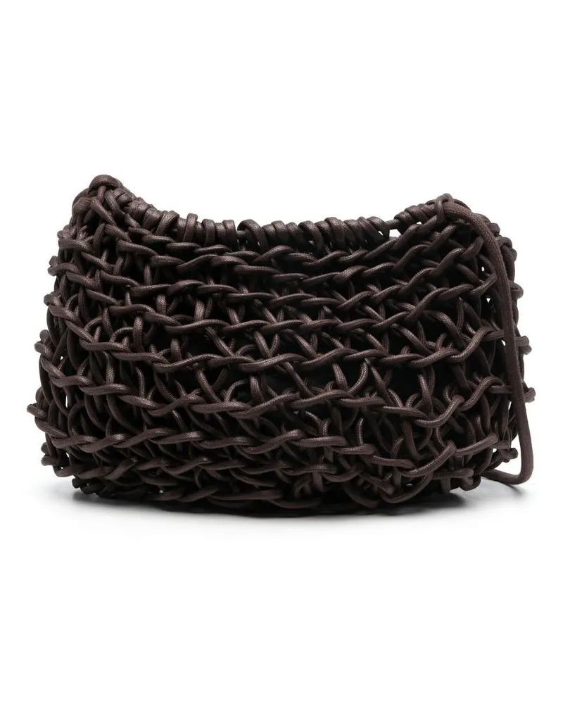 Alienina Gewebte Cecilia Schultertasche - Braun Braun
