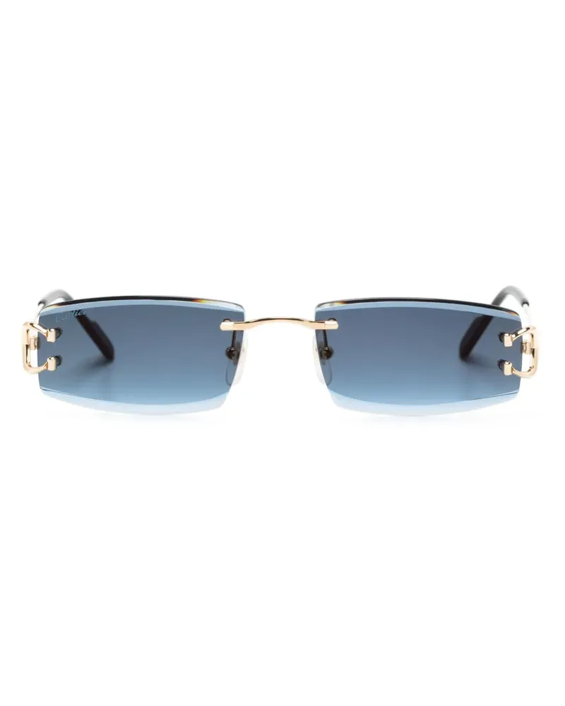 Cartier Sonnenbrille mit eckigem Gestell - Gold Gold
