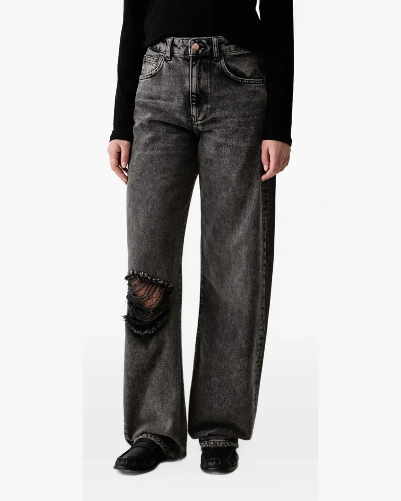 Sisley embellished distressed jeans - Grau Grau