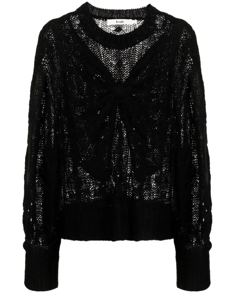 b+ab Pullover mit Zopfmuster - Schwarz Schwarz
