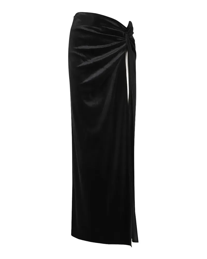 ANDAMANE knot-detail gathered maxi skirt - Schwarz Schwarz