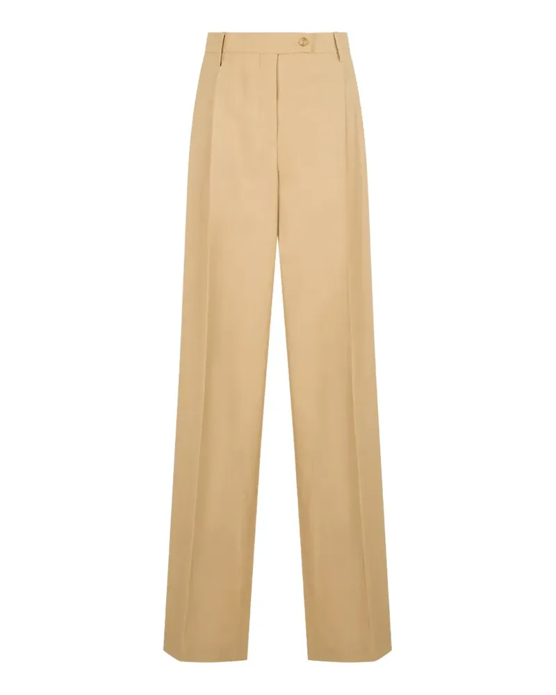 Alberta Ferretti pleat-detail high-waisted trousers - Nude Nude